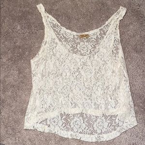 Cream colored see through tank top